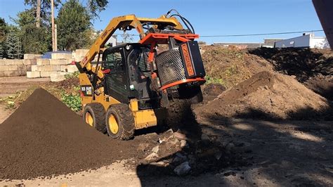 skid steer rock trommel|topsoil screener skid steer.